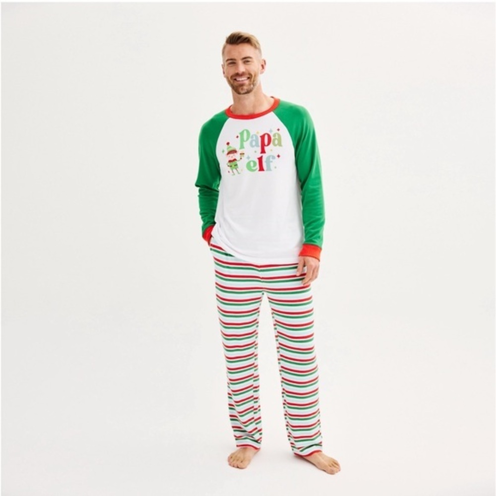 Brand New Men's Papa Elf Top & Bottoms Pajama Set by Cuddl Duds, Size Medium NWT